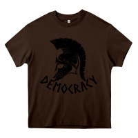 Chocolate Brown democracy Heavy Core Tee - linhVisuals