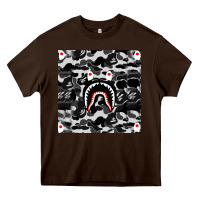 Chocolate Brown Bape Shark Army Heavy Core Tee - linhVisuals