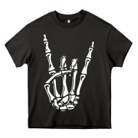 Rock On Skeleton Hand Heavy Core Tee | Teevron
