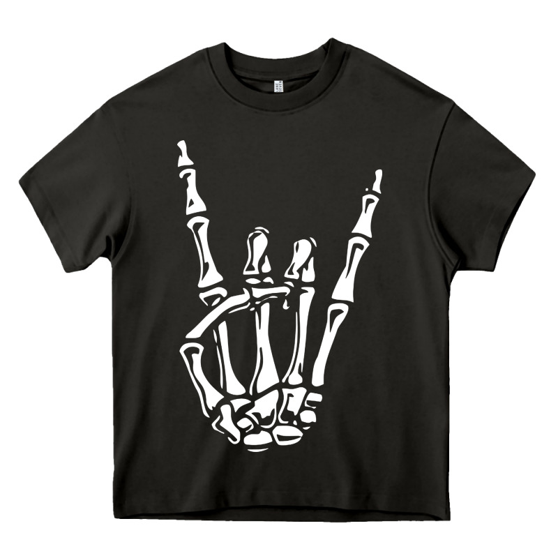 Rock On Skeleton Hand Heavy Core Tee by linhVisuals | Teevron