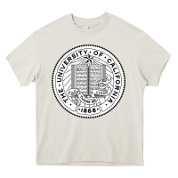 Cream university of california Heavy Core Tee - linhVisuals