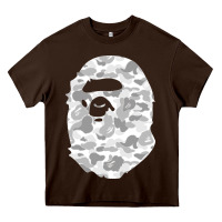 Chocolate Brown Gorilla Head Shot Heavy Core Tee - linhVisuals
