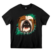 Black Bulldog Green glitter Heavy Core Tee - Jasminsmagicworld