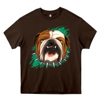 Chocolate Brown Bulldog Green glitter Heavy Core Tee - Jasminsmagicworld