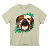 Mossy Bulldog Green glitter Heavy Core Tee - Jasminsmagicworld