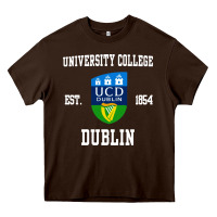 Chocolate Brown university college dublin Heavy Core Tee - linhVisuals