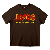Chocolate Brown jesus rocks highway to heaven Heavy Core Tee - linhVisuals