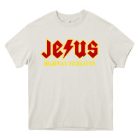 Cream jesus rocks highway to heaven Heavy Core Tee - linhVisuals