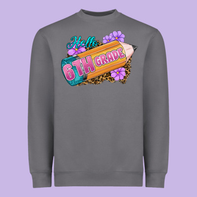 Hello 6th Grade Heavyweight Sweatshirt Designed By Ranaportraitstore