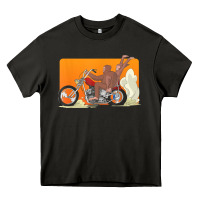 Asphalt bigfoot t  shirt bigfoot riding motorcycle for biker sasquatch chick t Heavy Core Tee - linhVisuals