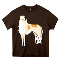 Chocolate Brown borzoi Heavy Core Tee - linhVisuals