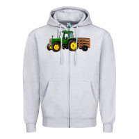 Heather Grey farm tractor Zipper Hoodie - RanaPortraitStore