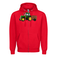 Red farm tractor Zipper Hoodie - RanaPortraitStore
