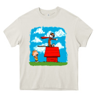 Cream Calvin Hobbes Heavy Core Tee - linhVisuals