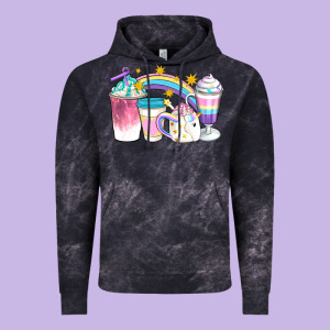 Unicorn Coffee Cups Vintage Hoodie Designed By Artiststas