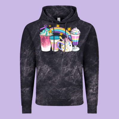 Unicorn Coffee Cups Vintage Hoodie Designed By Artiststas