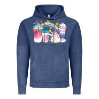 Vintage Denim Unicorn Coffee Cups Vintage Hoodie - Artiststas