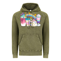 Vintage Olive Unicorn Coffee Cups Vintage Hoodie - Artiststas