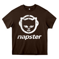 Chocolate Brown napster light Heavy Core Tee - linhVisuals