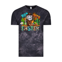 Cloud Black Hop Into Easter Bunny Western Vintage Tee - CowhideDigitalArt