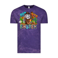 Cloud Purple Hop Into Easter Bunny Western Vintage Tee - CowhideDigitalArt