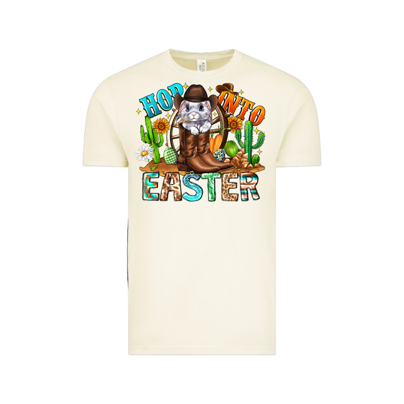 Hop Into Easter Bunny Western Vintage Tee by CowhideDigitalArt | Teevron