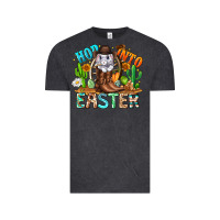 Vintage Black Hop Into Easter Bunny Western Vintage Tee - CowhideDigitalArt