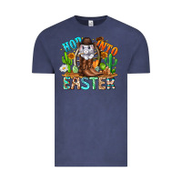 Vintage Denim Hop Into Easter Bunny Western Vintage Tee - CowhideDigitalArt