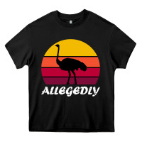 Black retro vintage allegedly ostrich Heavy Core Tee - linhVisuals