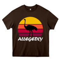 Chocolate Brown retro vintage allegedly ostrich Heavy Core Tee - linhVisuals