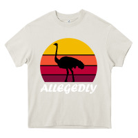 Cream retro vintage allegedly ostrich Heavy Core Tee - linhVisuals