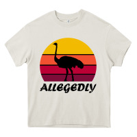 Cream retro vintage allegedly ostrich Heavy Core Tee - linhVisuals