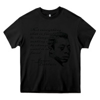 Black james baldwin Heavy Core Tee - linhVisuals