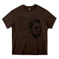 Chocolate Brown james baldwin Heavy Core Tee - linhVisuals