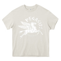Cream ivory pegasus Heavy Core Tee - linhVisuals