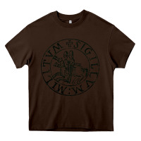 Chocolate Brown knights templar sigil Heavy Core Tee - linhVisuals