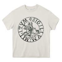 Cream knights templar sigil Heavy Core Tee - linhVisuals