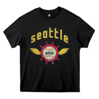 Black seattle pilots baseball vintage Heavy Core Tee - linhVisuals