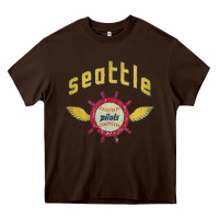 Chocolate Brown seattle pilots baseball vintage Heavy Core Tee - linhVisuals