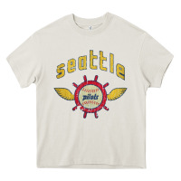 Cream seattle pilots baseball vintage Heavy Core Tee - linhVisuals