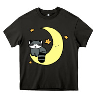 Asphalt crescent moon raccoon Heavy Core Tee - linhVisuals