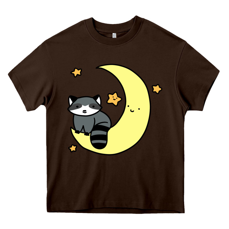 Crescent Moon Raccoon Heavy Core Tee by linhVisuals | Teevron
