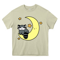Mossy crescent moon raccoon Heavy Core Tee - linhVisuals
