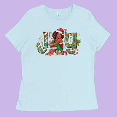 Joy Girl Black Ladies Tee Designed By Cowhidedigitalart