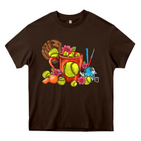 Chocolate Brown Softball Coffee Mug Heavy Core Tee - FaDigitalArtStudio