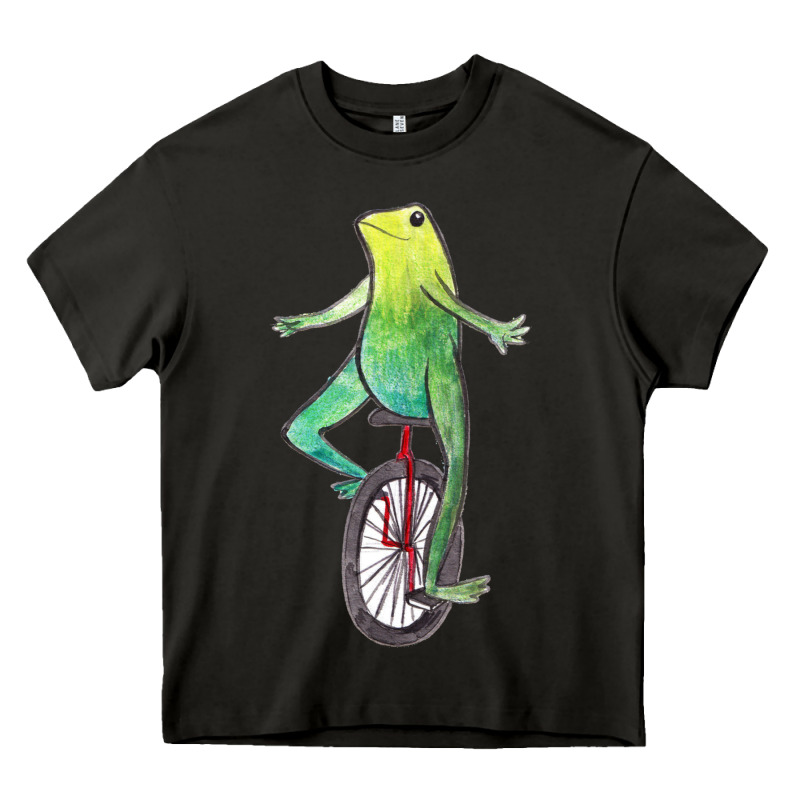 Dat Boi Watercolor Unicycle Frog Heavy Core Tee by linhVisuals | Teevron