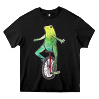 Black dat boi watercolor unicycle frog Heavy Core Tee - linhVisuals
