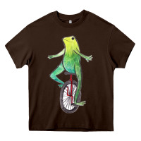 Chocolate Brown dat boi watercolor unicycle frog Heavy Core Tee - linhVisuals