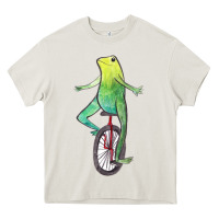 Cream dat boi watercolor unicycle frog Heavy Core Tee - linhVisuals