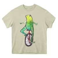 Mossy dat boi watercolor unicycle frog Heavy Core Tee - linhVisuals